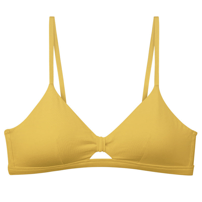 Wireless Cute Seamless Gathered Triangle Bras [BRYS017]