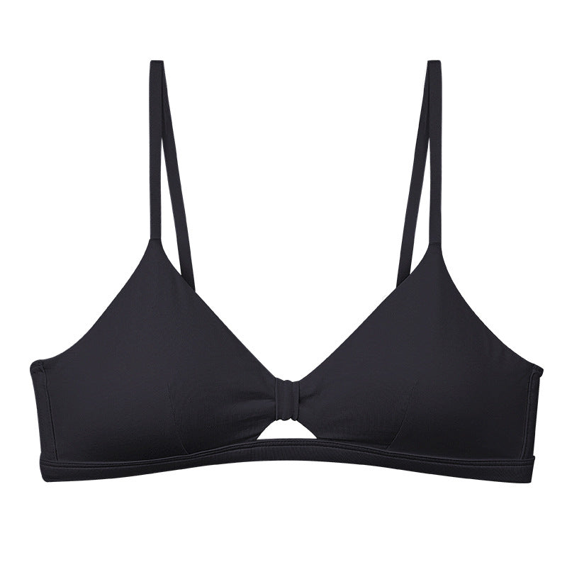 Wireless Cute Seamless Gathered Triangle Bras [BRYS017]